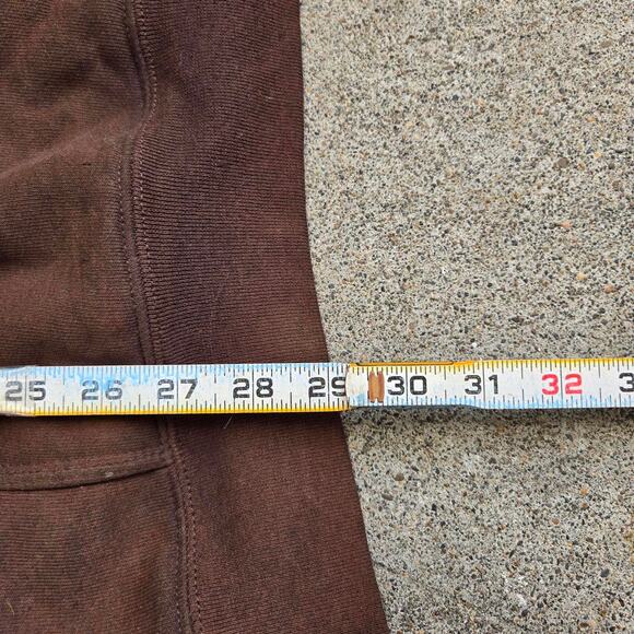 Vtg CARHARTT Box Logo Patch Earthtone Distressed Workwear Hooded Sweatshirt XL - Picture 6 of 6